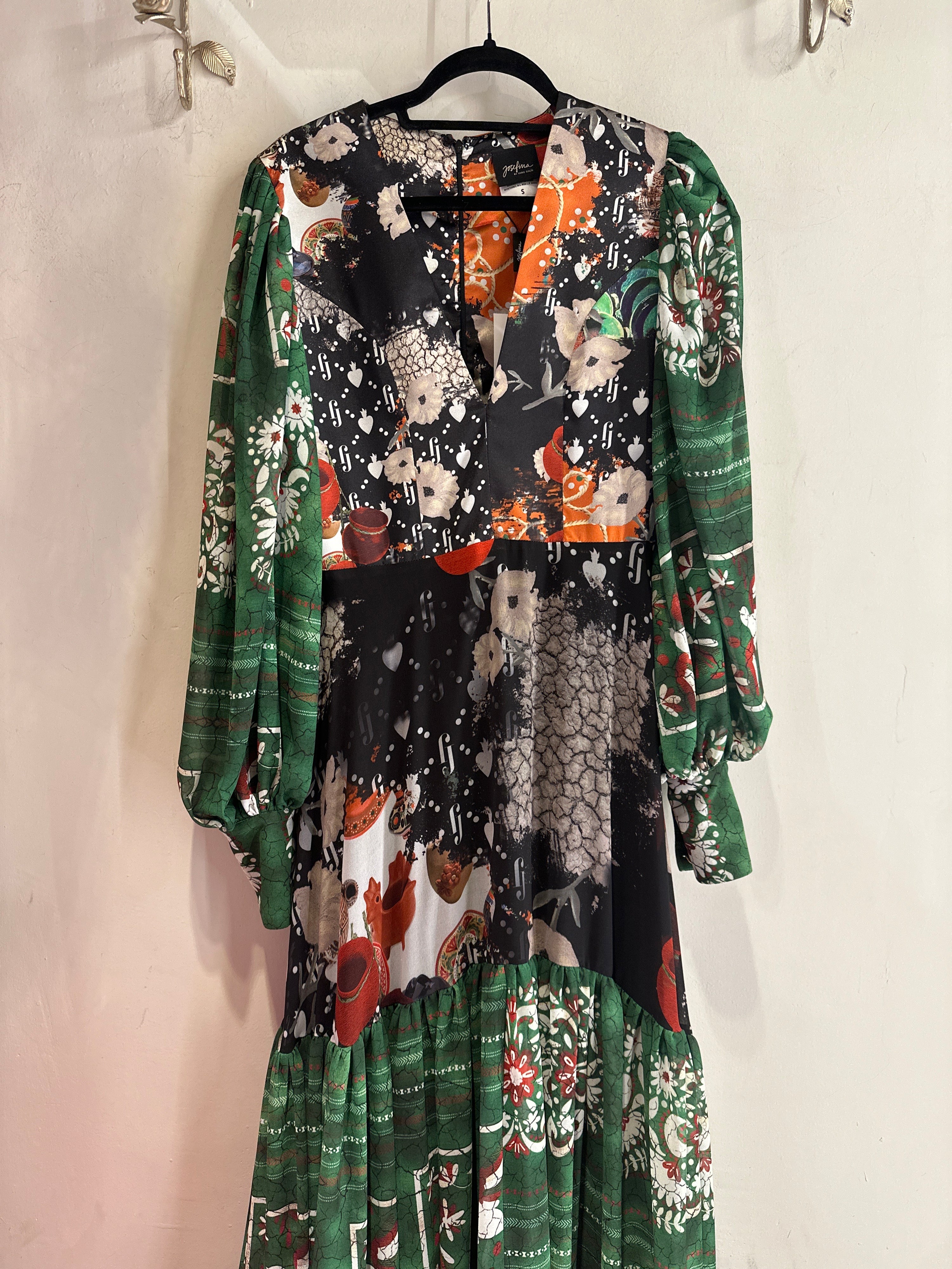 Maxi dress mixed prints
