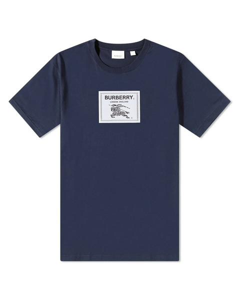 Burberry Roundwood Label T-Shirt in Smoked Navy