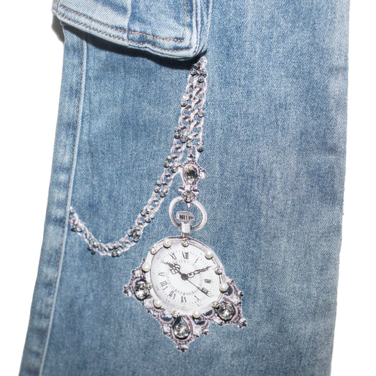 Flared cargo jeans relojes