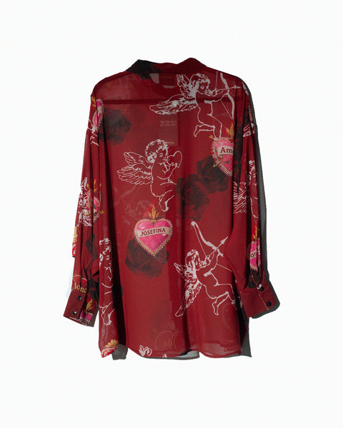 Camisera chiffon  querubines y corazones