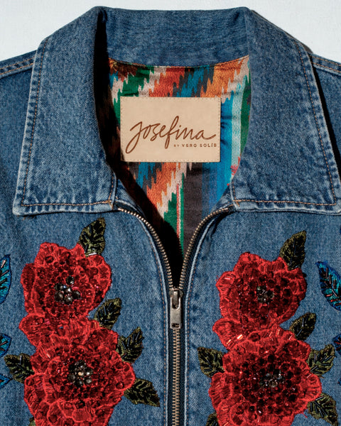Chaqueta Denim Rosas y Corazon