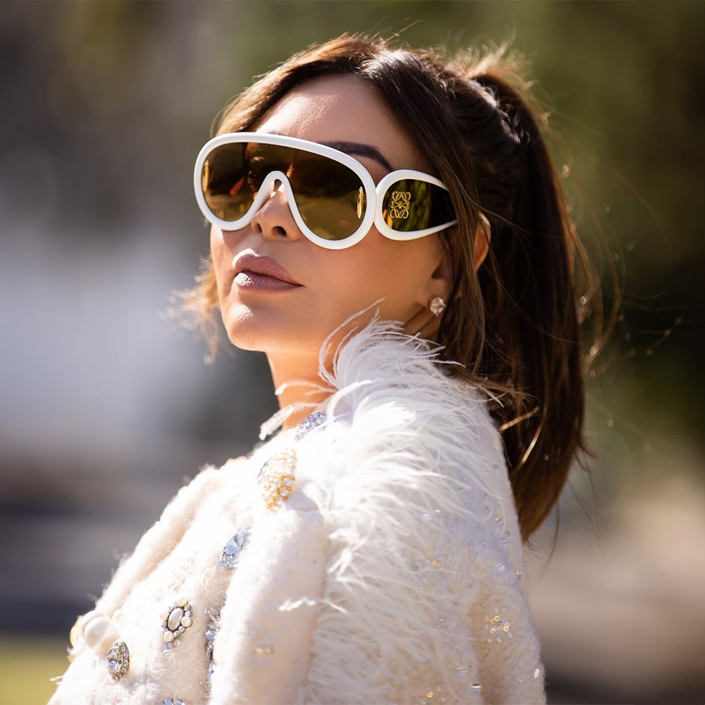 LOEWE Loewe x Paula's Ibiza - Wave Mask Sunglasses in White