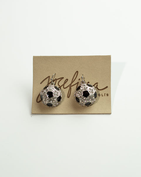 Aretes de balón de futbol con cristales
