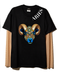 T shirt negra Aries con mangas de mesh bordadas