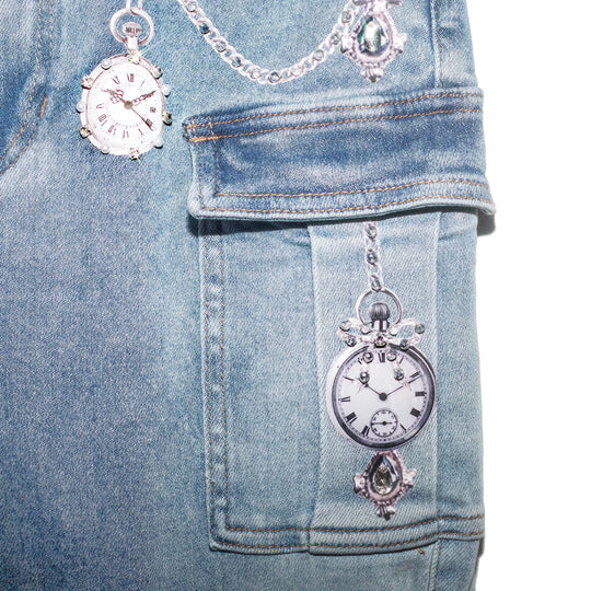 Flared cargo jeans relojes