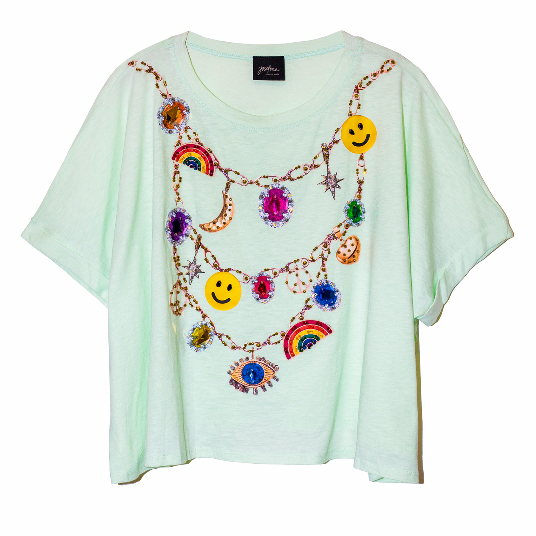 Blusa oversized verde collar pride inspo
