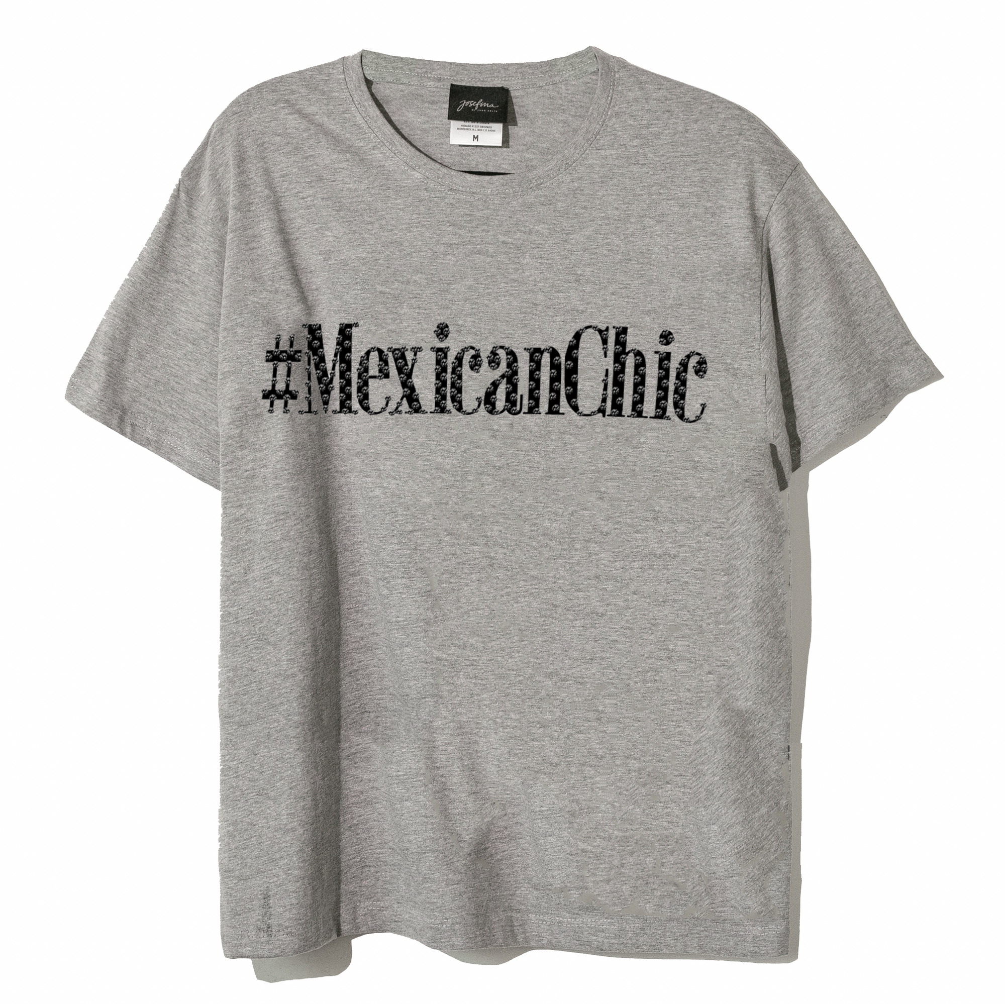 Tee gris #MEXICANCHIC con cristales