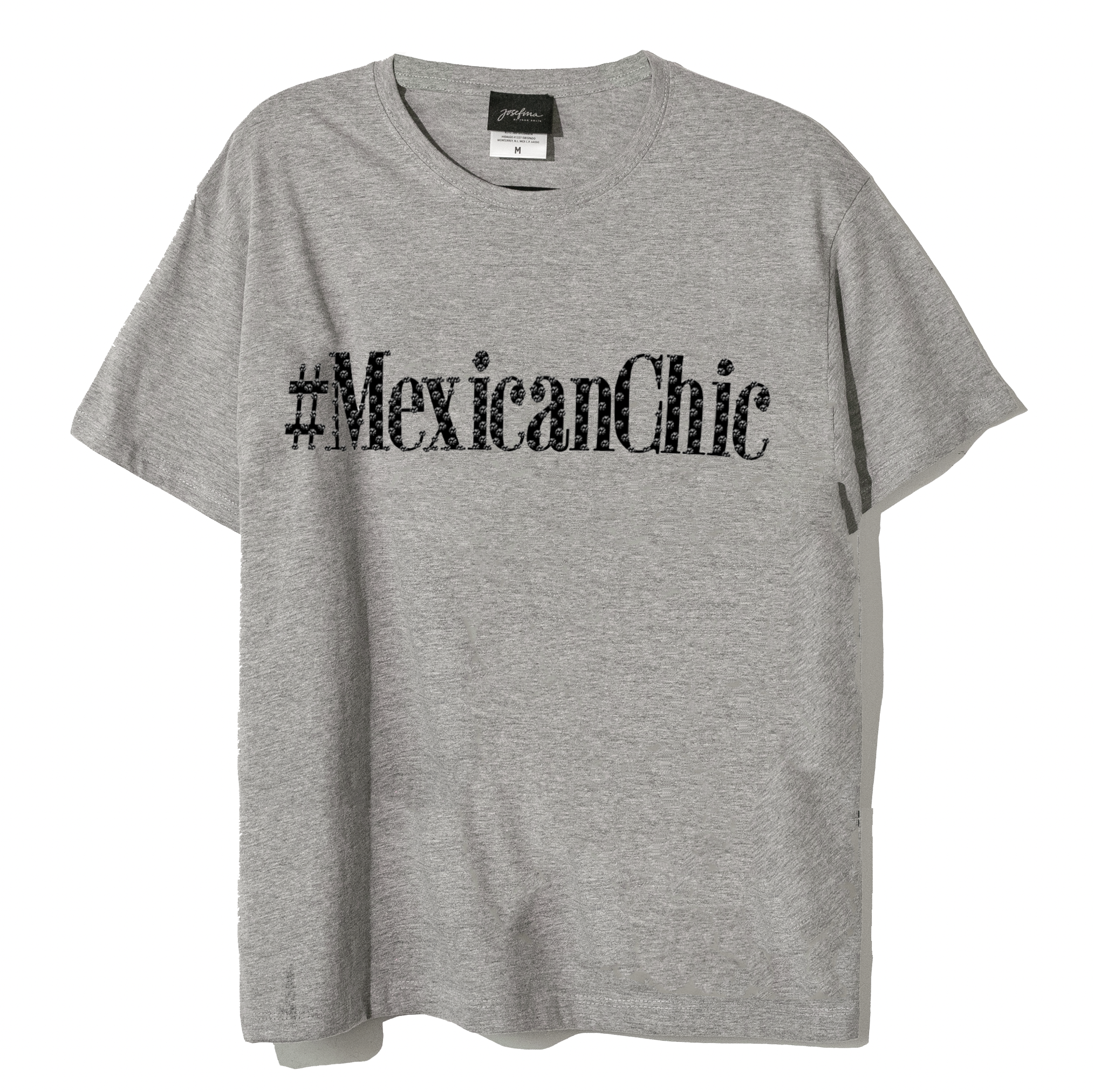 Tee gris #MEXICANCHIC con cristales