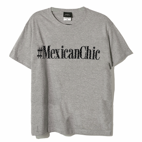 Tee gris #MEXICANCHIC con cristales