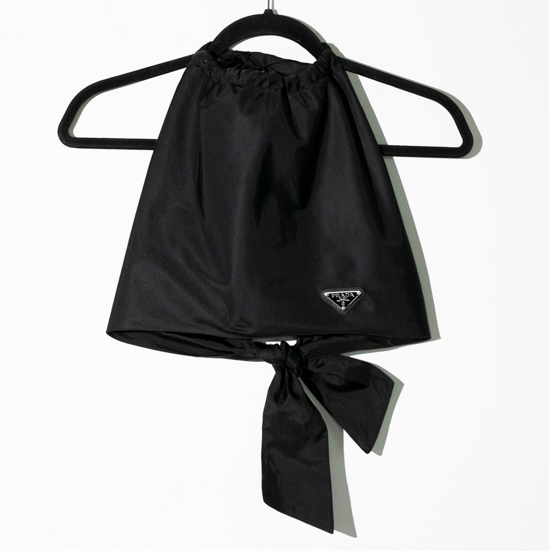 PRADA Black Re-Nylon Crop Top + short