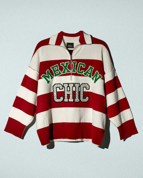 Knitted top de rayas Mexican chic