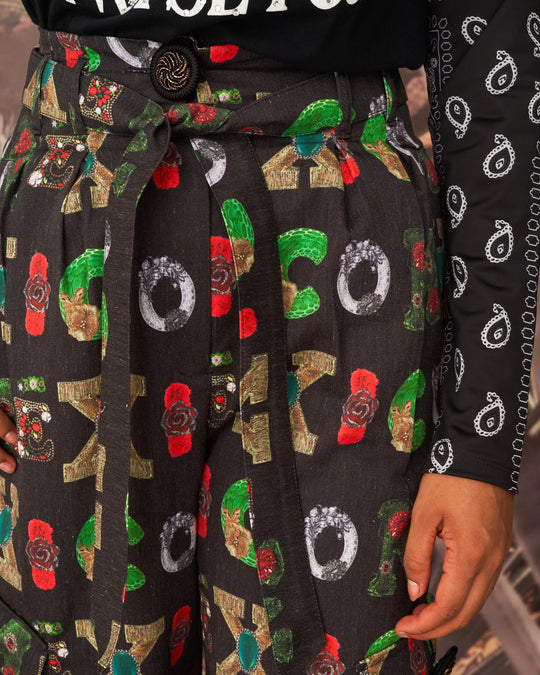 Paperbag pants México con joyas