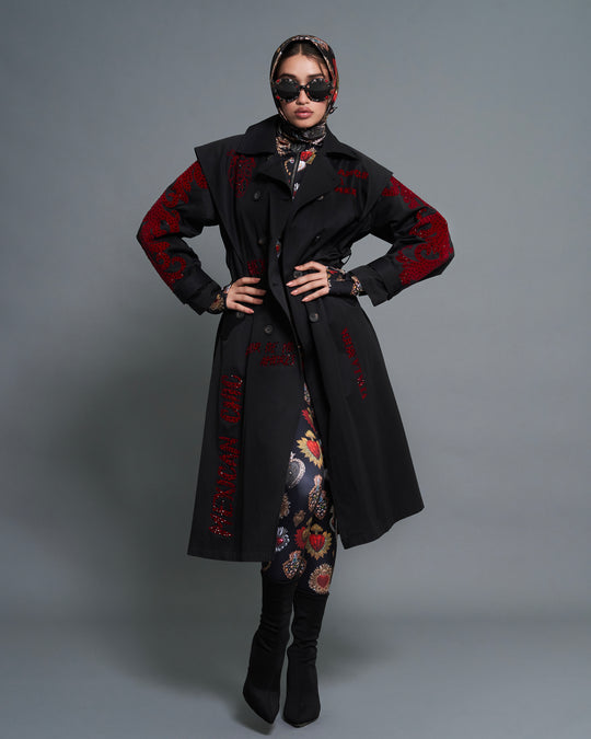 Trench coat Mexican Chic con cristales