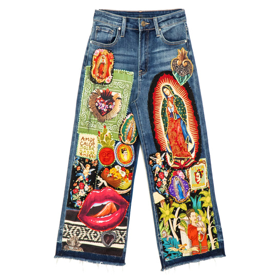 Straight jeans patches