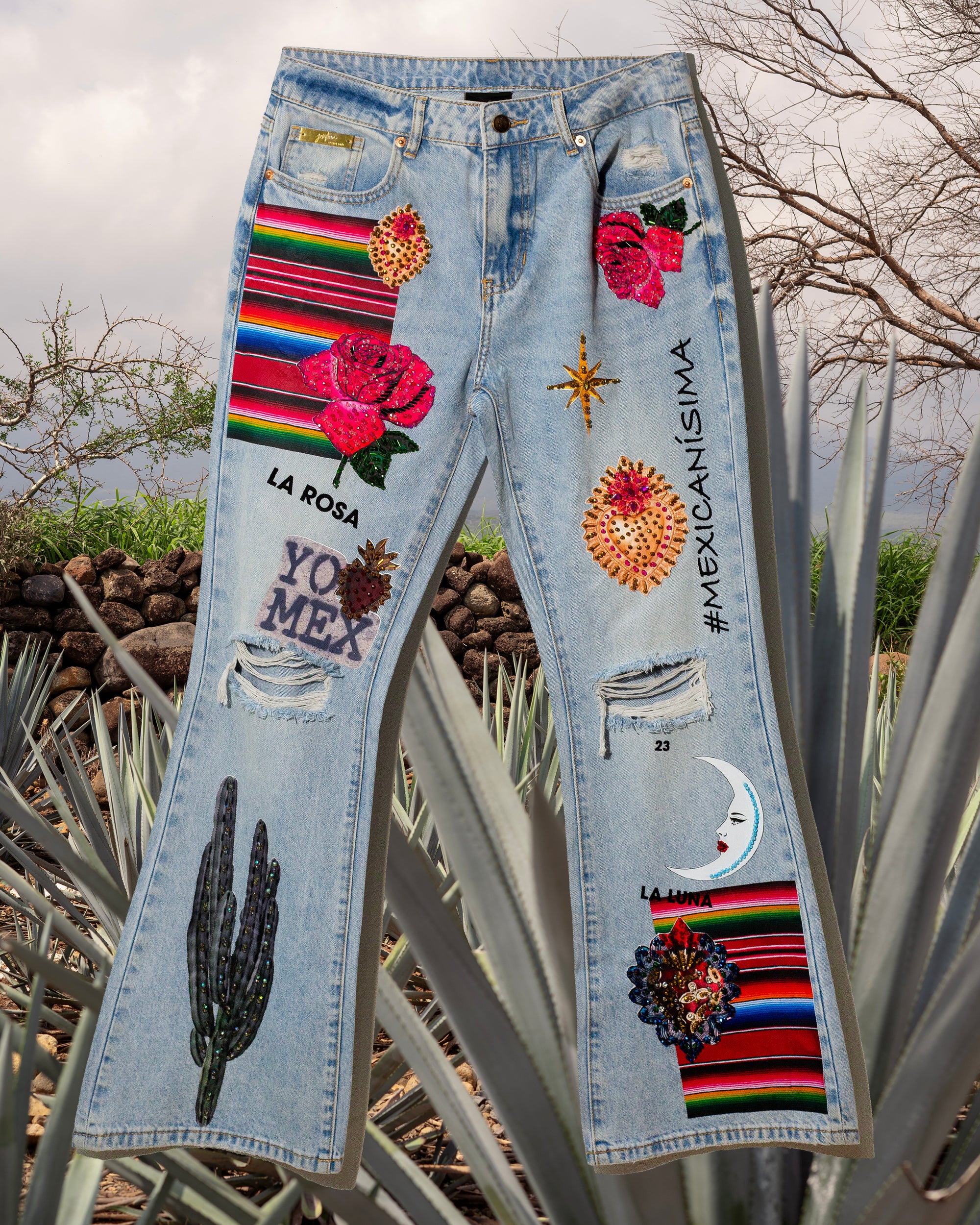 Jeans lotería La Rosa y La Luna