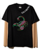 T shirt negra Escorpio con mangas de mesh bordadas