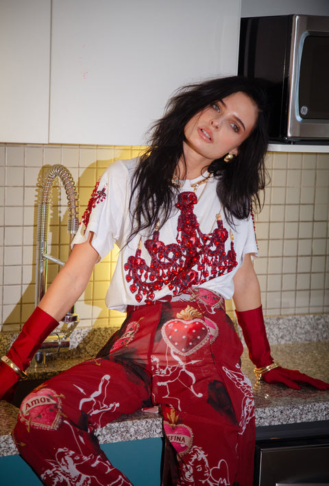 T shirt blanca candelabro