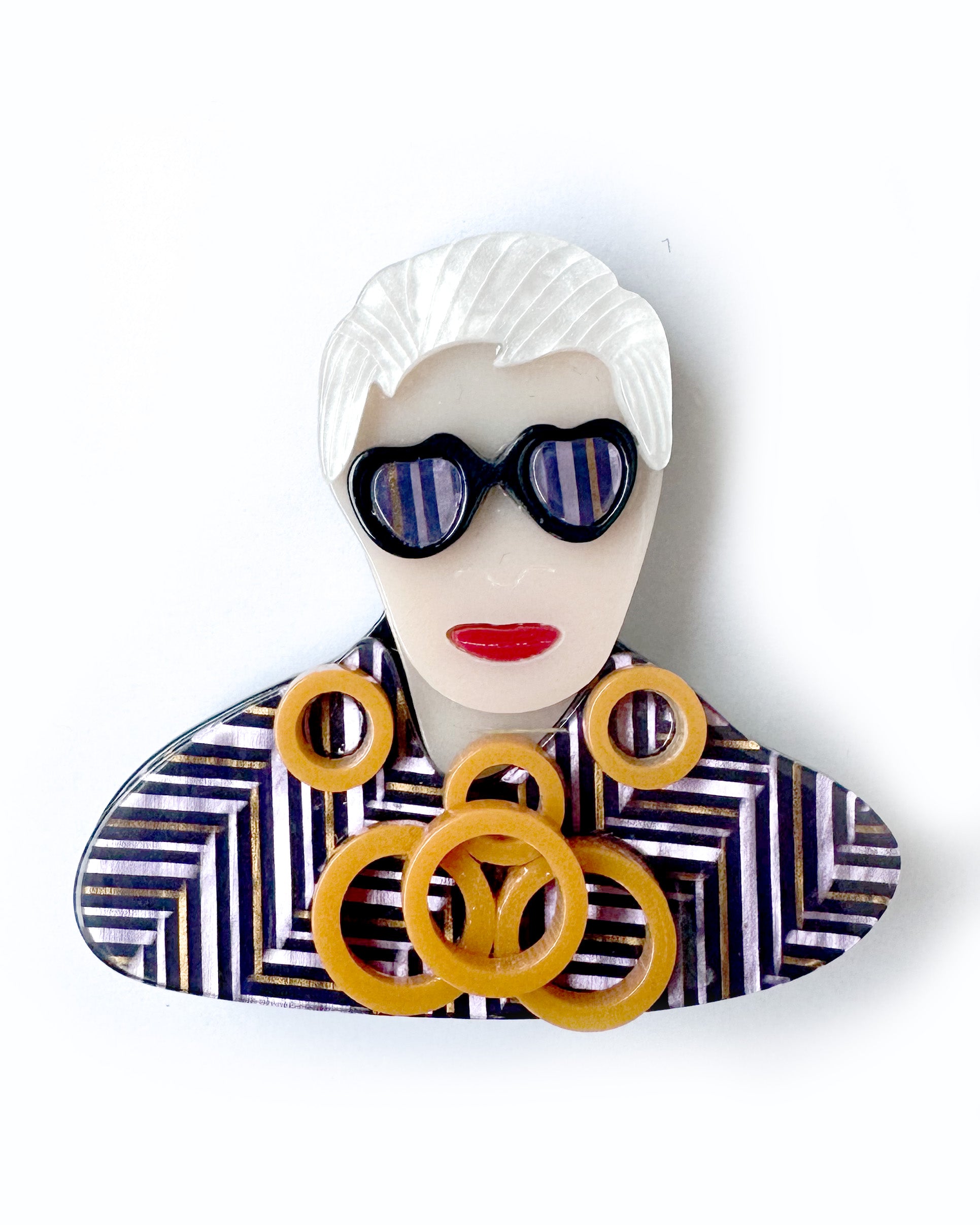 Prendedor Iris Apfel morado