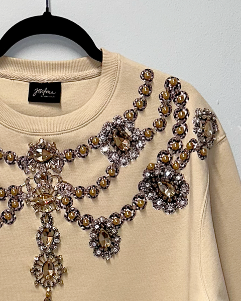 Sudadera beige collar