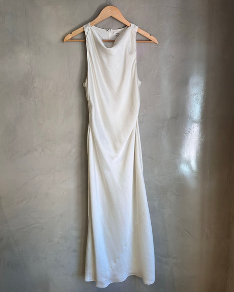 Vestido Aritzia blanco satin