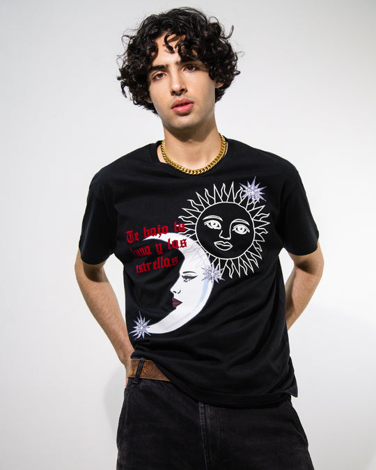 T shirt negra Te bajo la luna