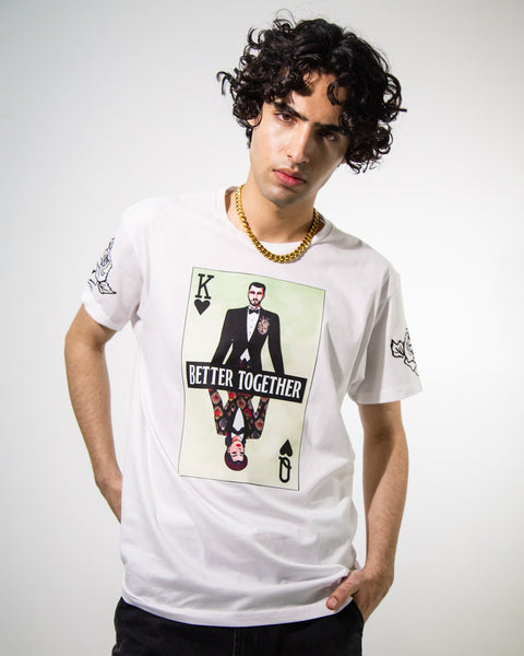 T shirt blanca carta Better Together