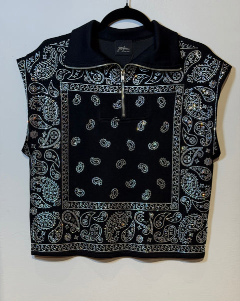 Conjunto Bandana de cristales negro