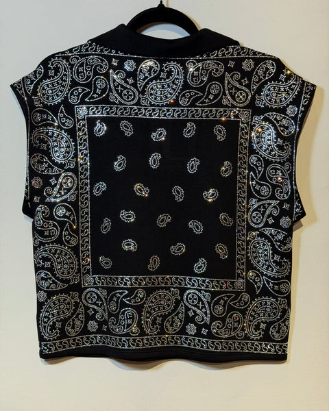 Conjunto Bandana de cristales negro