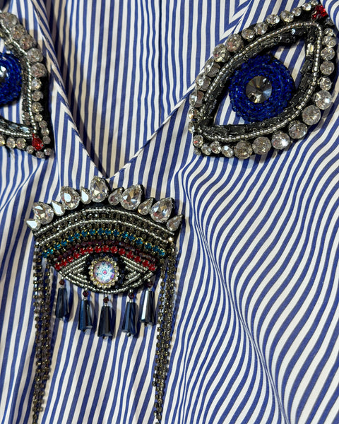 Blusa Rayas Azul