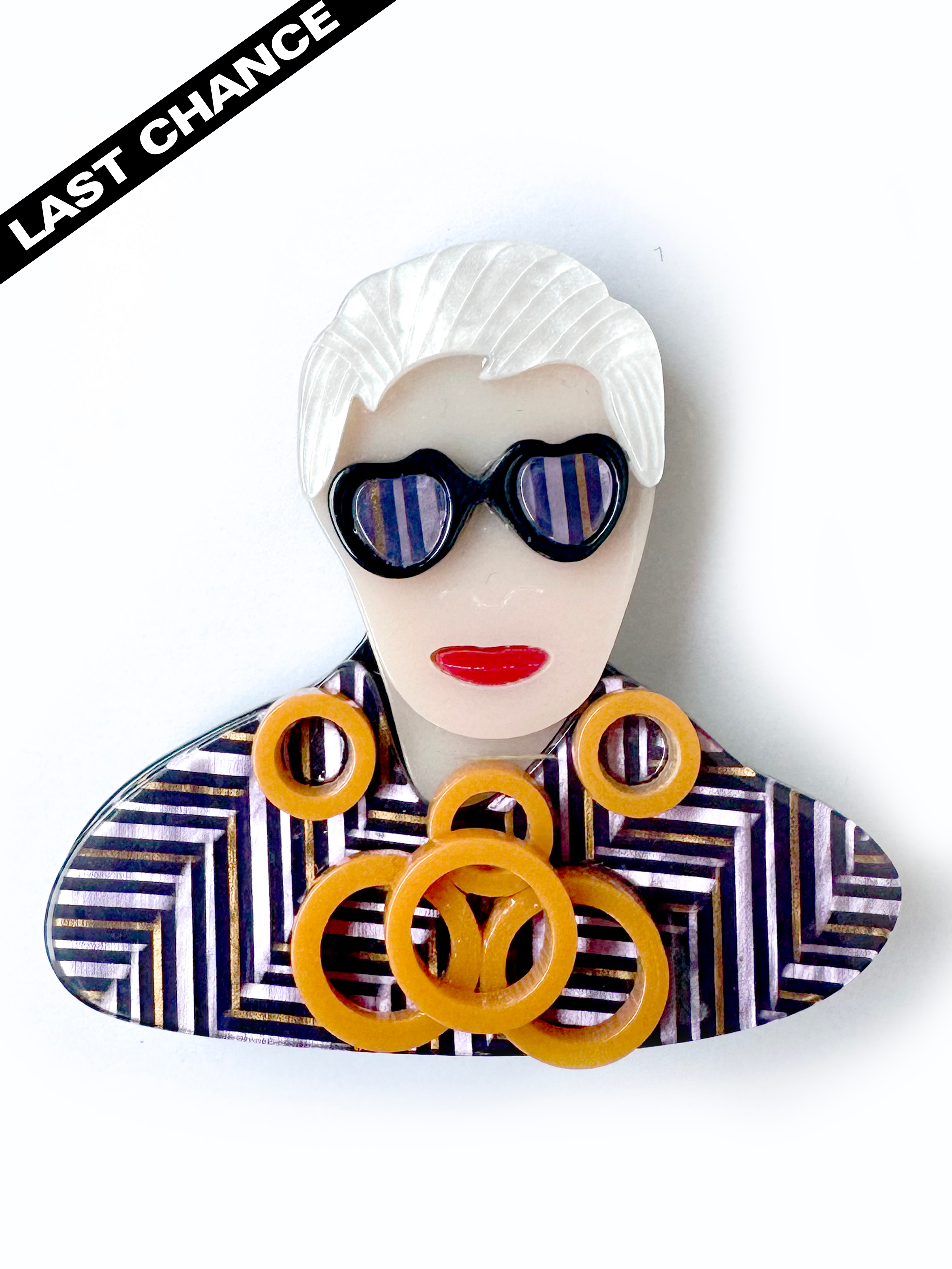 Prendedor Iris Apfel morado
