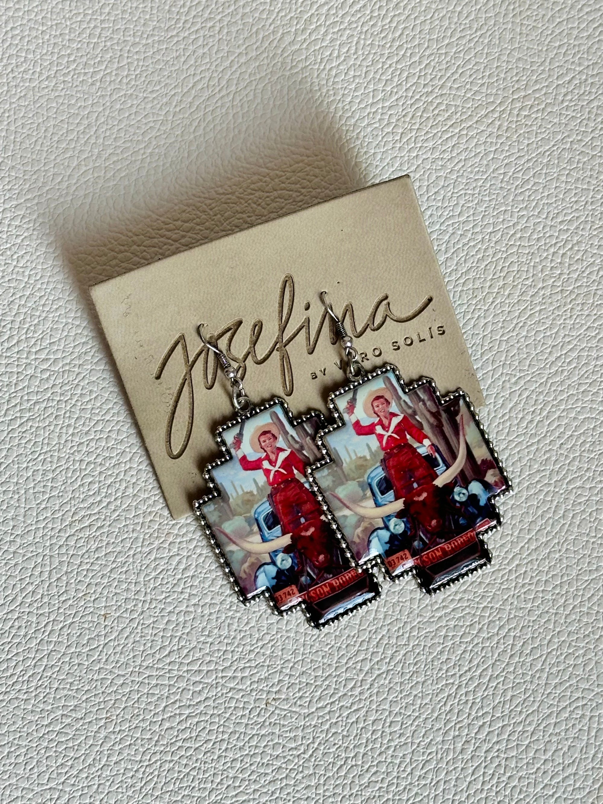 Aretes cowgirl rojos