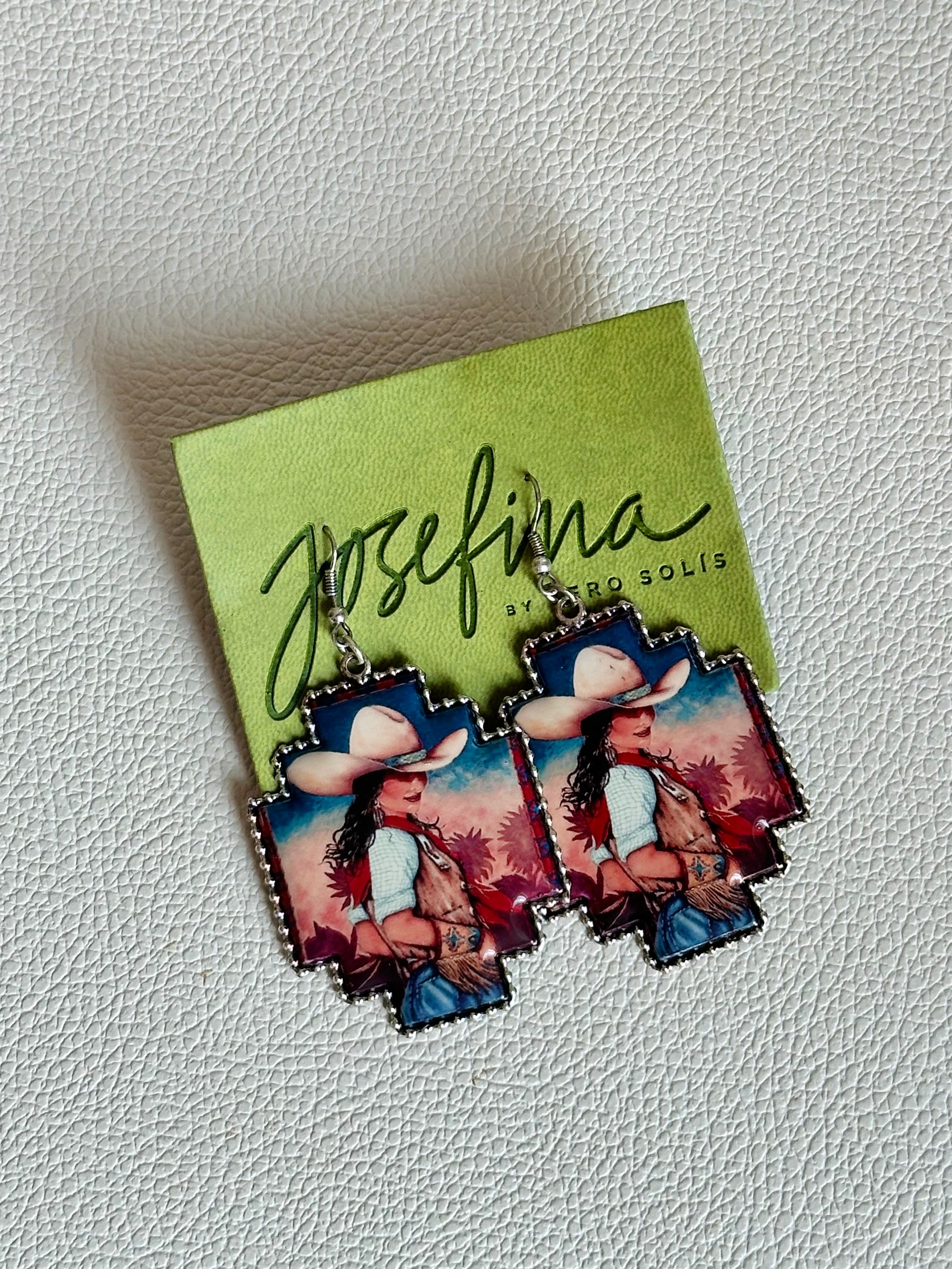 Aretes cowgirl sombrero