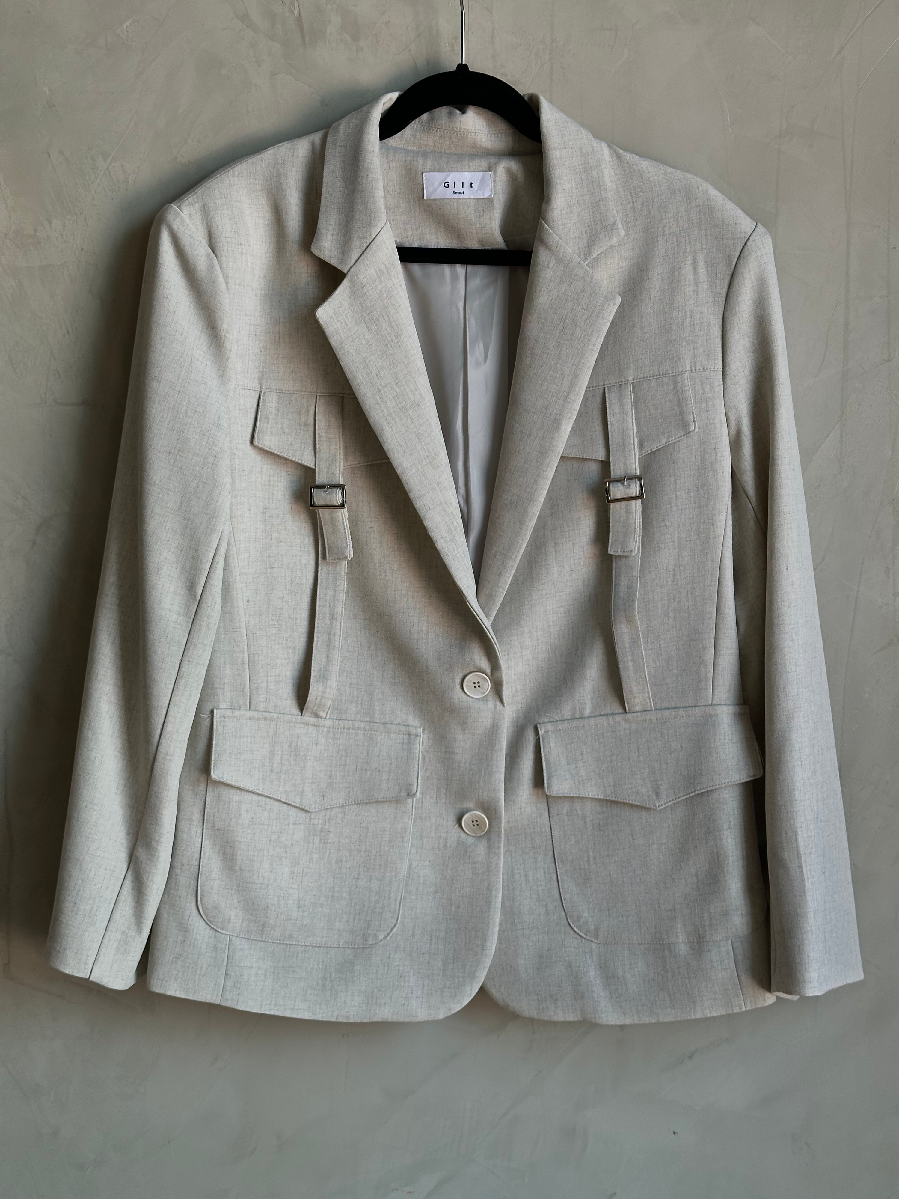 Saco beige con