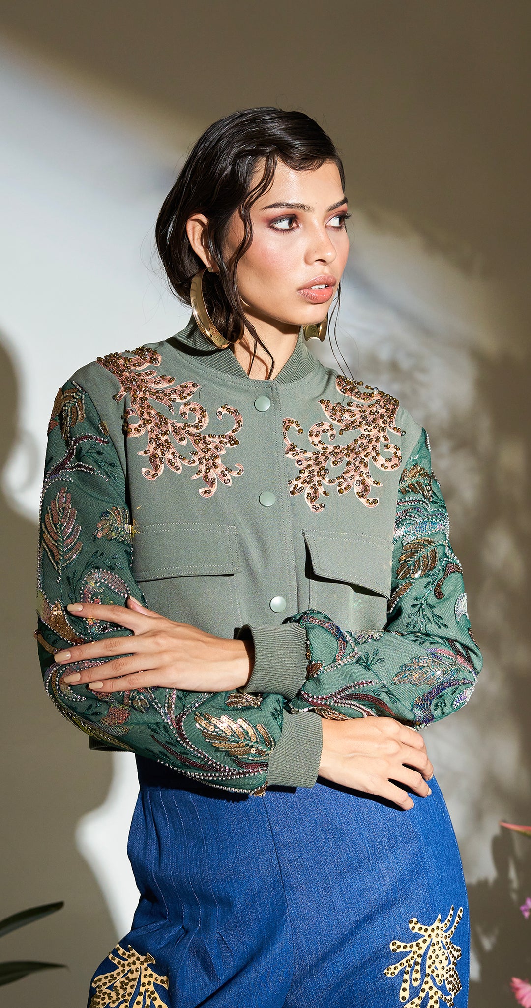 BOMBER JACKET VERDE CORAZÓN