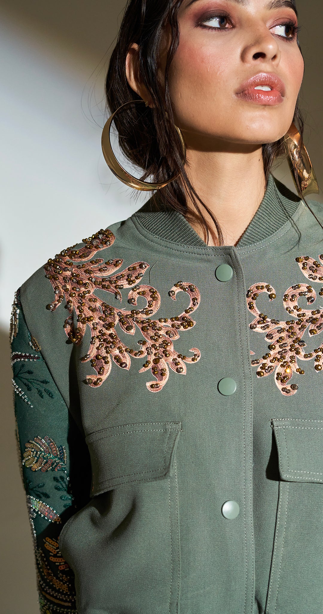 BOMBER JACKET VERDE CORAZÓN