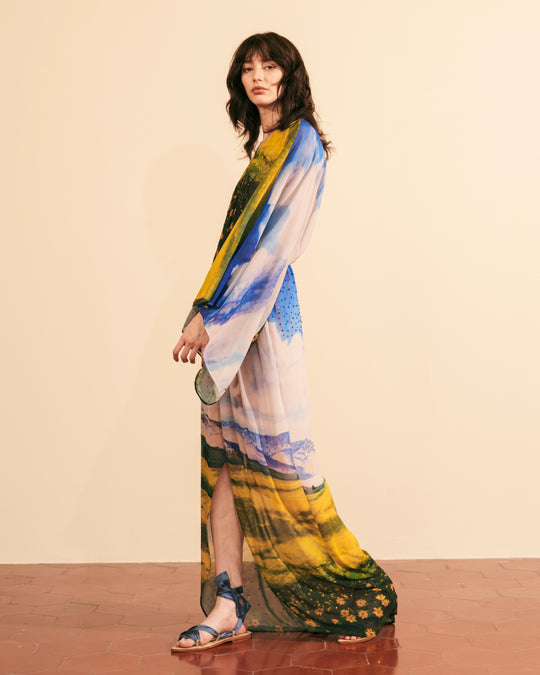 Vestido shiffon jardín