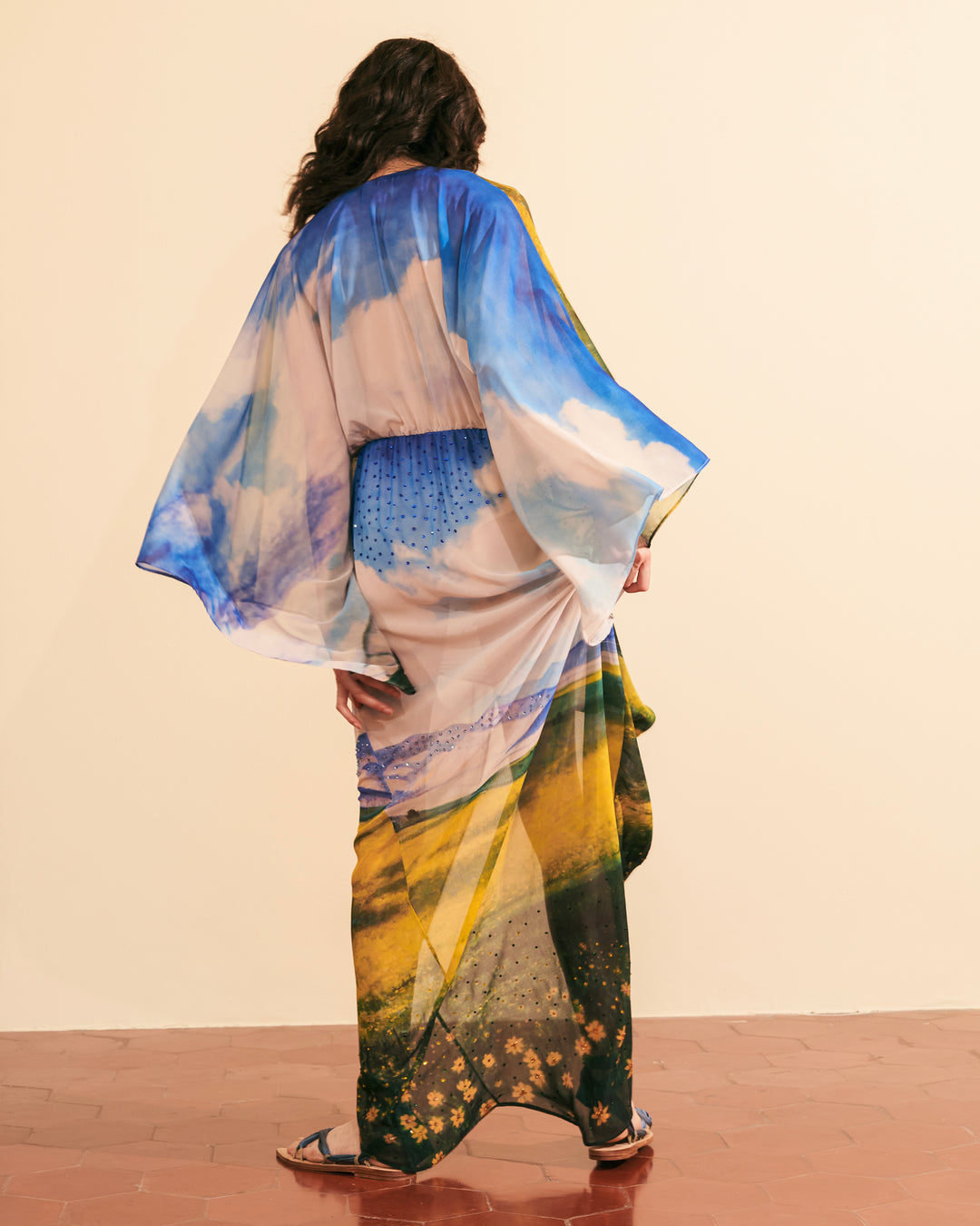 Vestido shiffon jardín