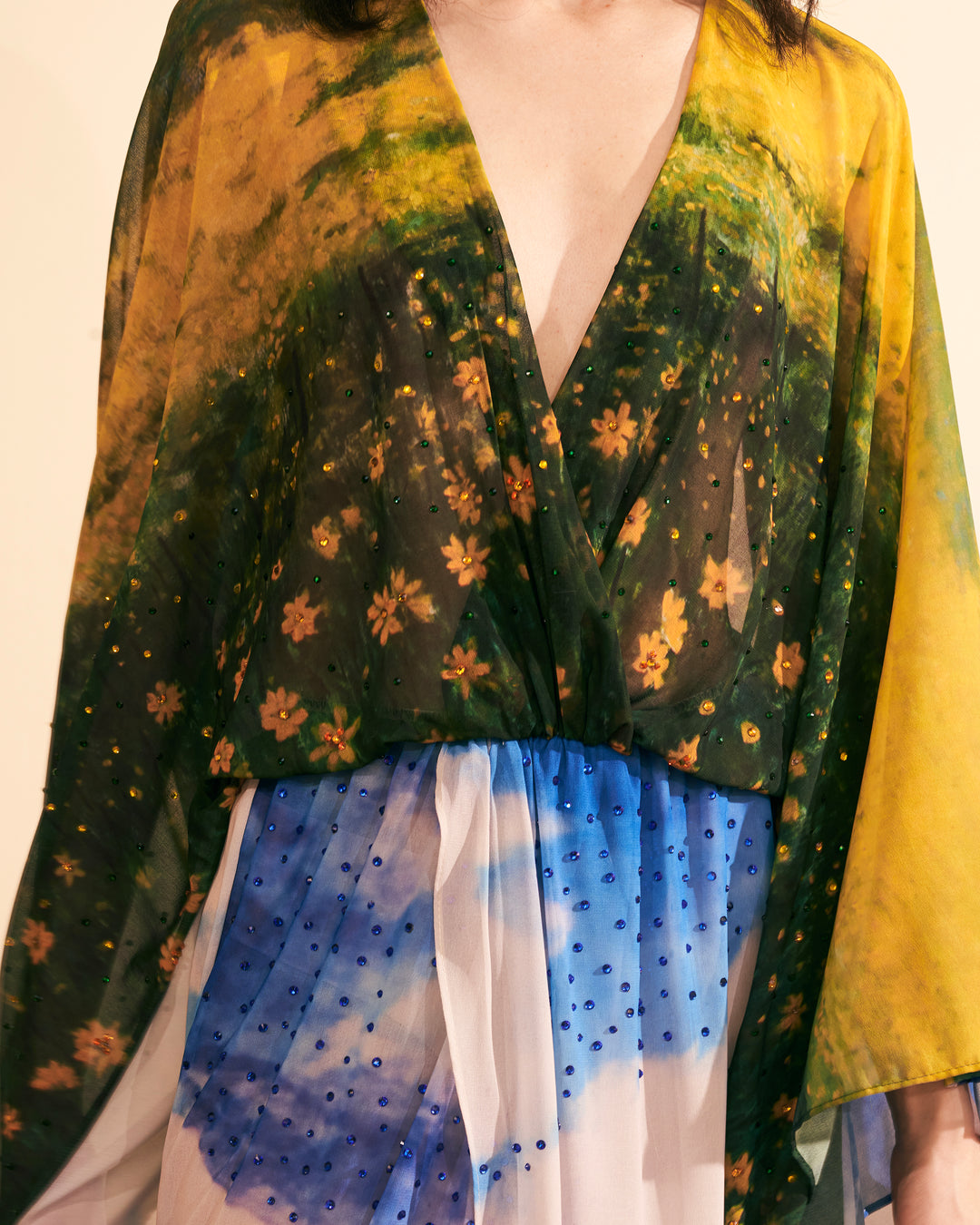 Vestido shiffon jardín