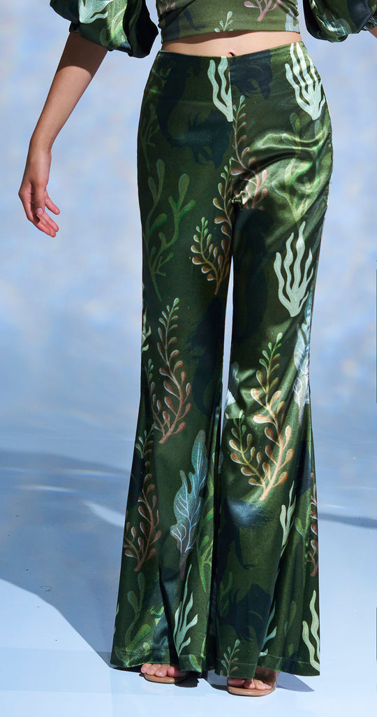 FLARED SATIN PANTS ALGAS