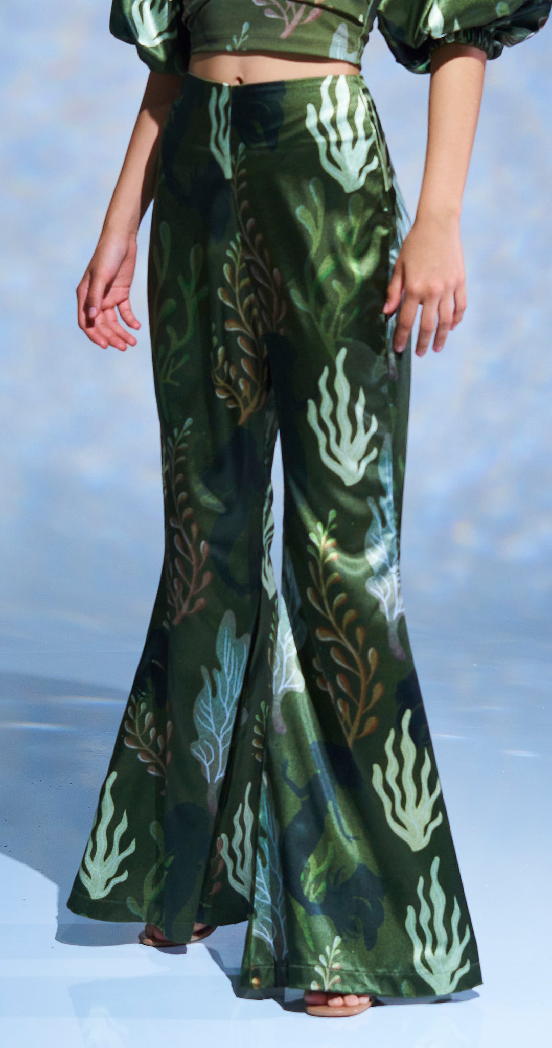 FLARED SATIN PANTS ALGAS