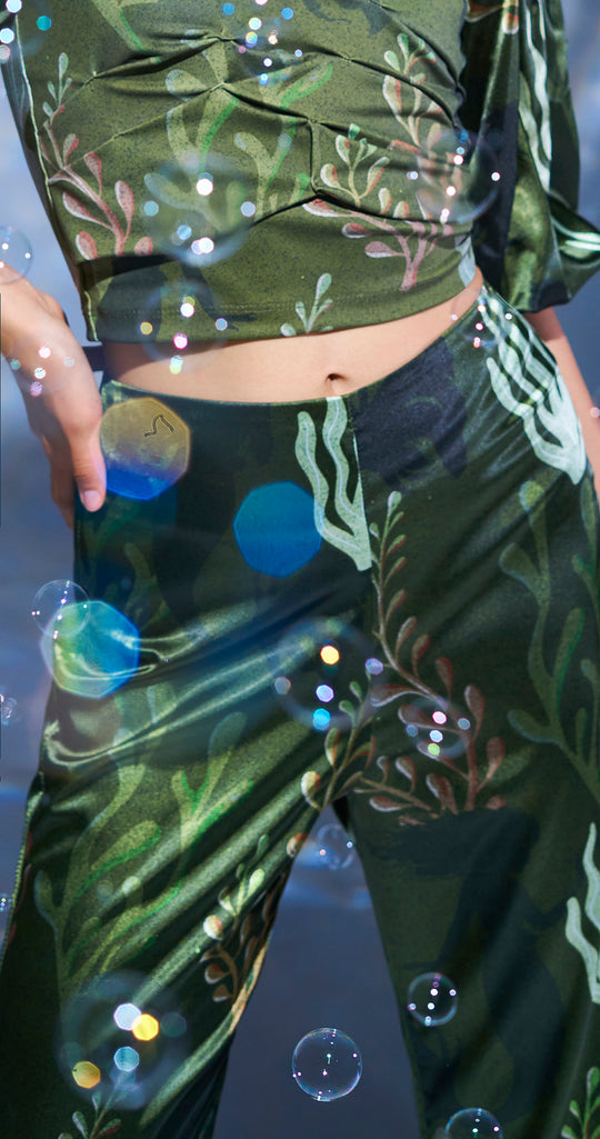 FLARED SATIN PANTS ALGAS