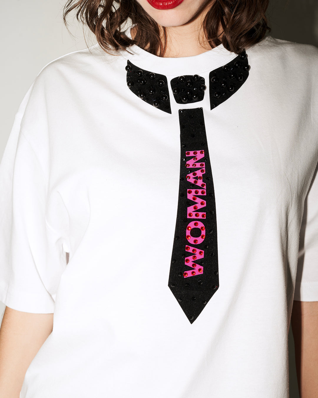 T shirt blanca Corbata Woman