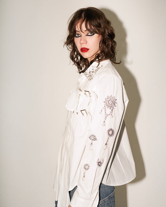Camisera blanca con tablones Brave and Strong