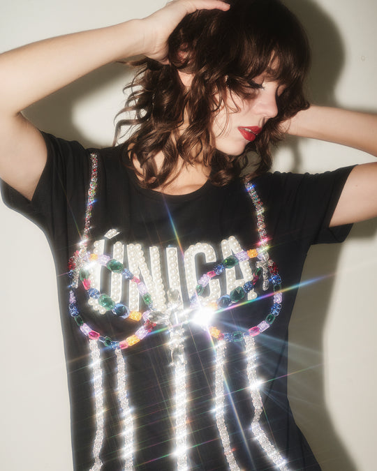 T shirt negra corset "Única"