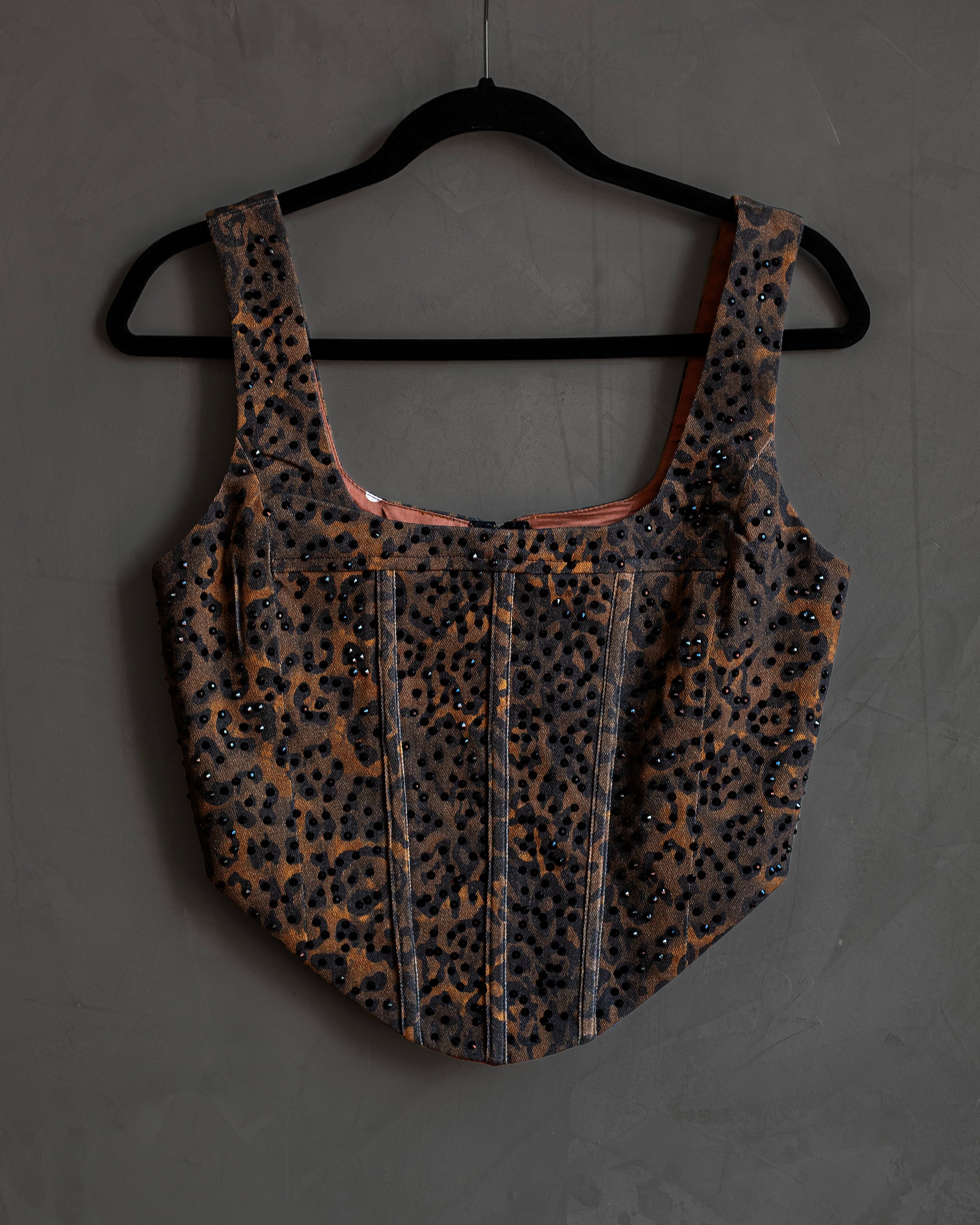 Corset animal print con cristales