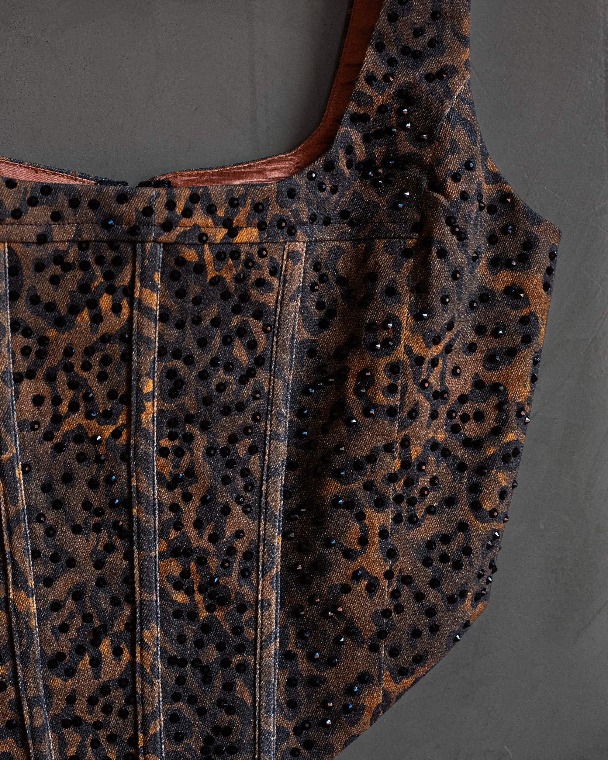 Corset animal print con cristales