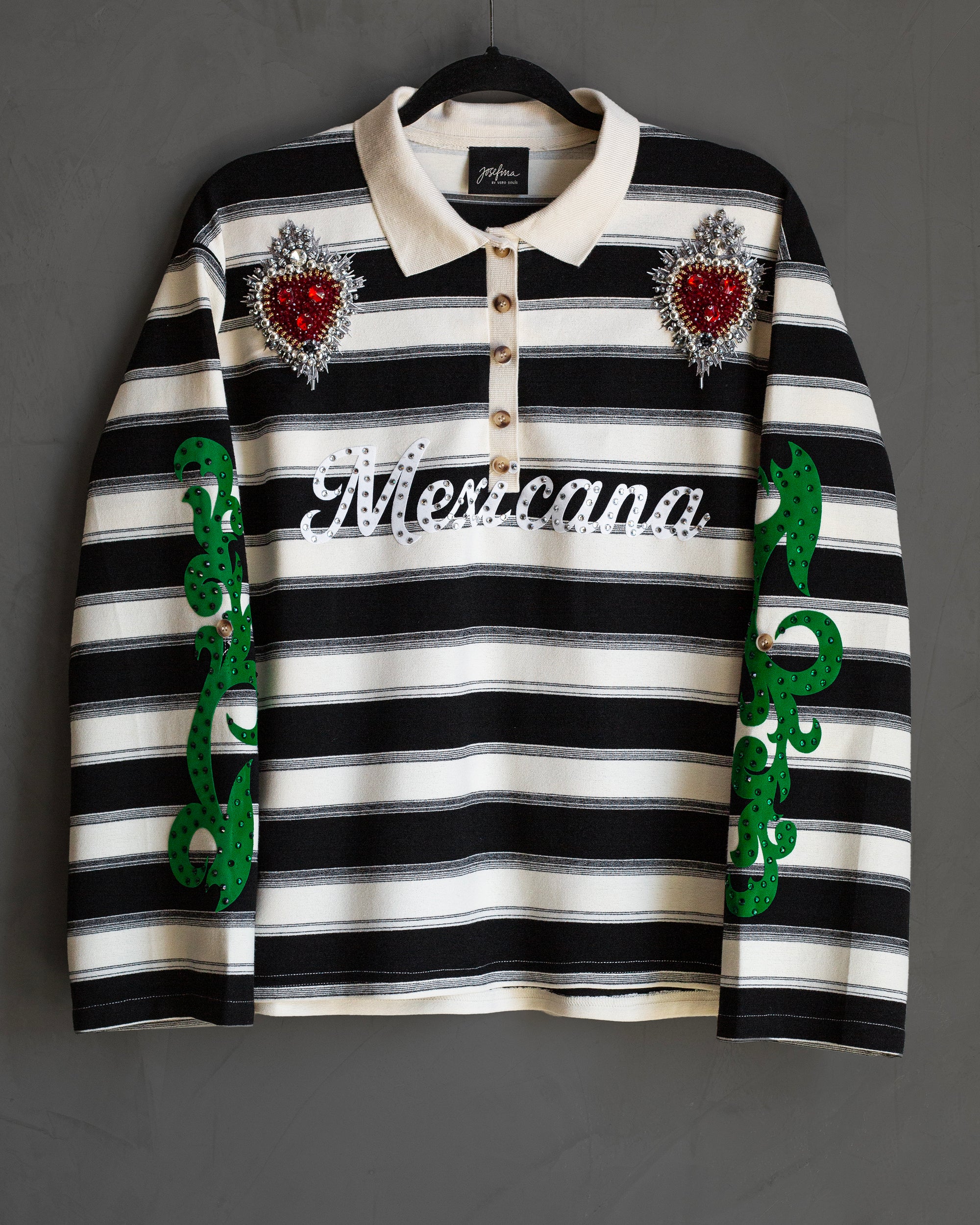 Blusa polo de rayas Mexicana