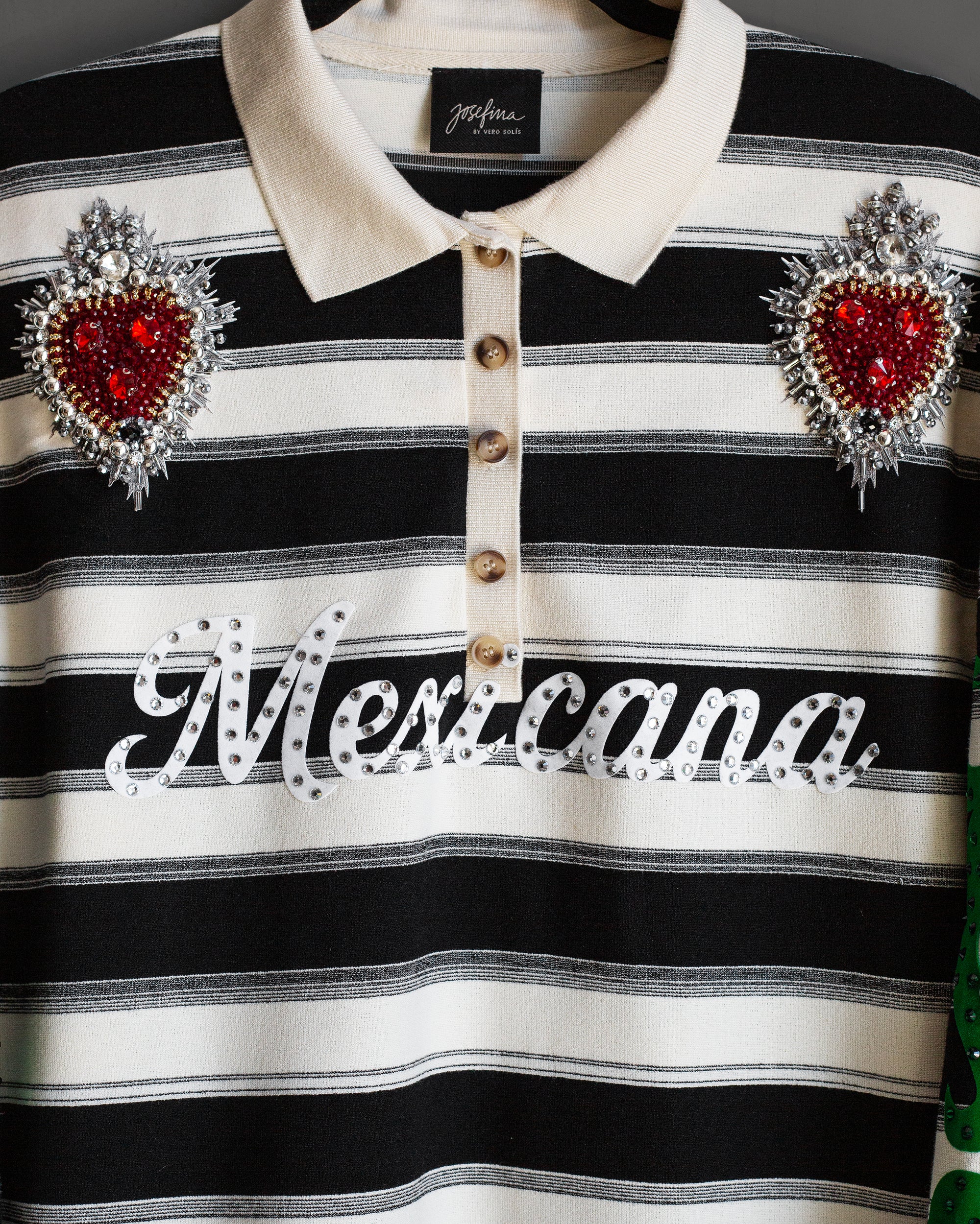 Blusa polo de rayas Mexicana