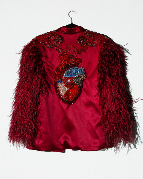 Red Heart Feather Blazer