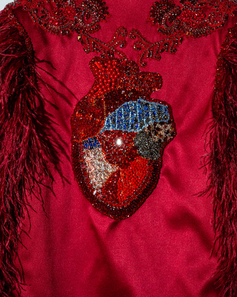 Red Heart Feather Blazer